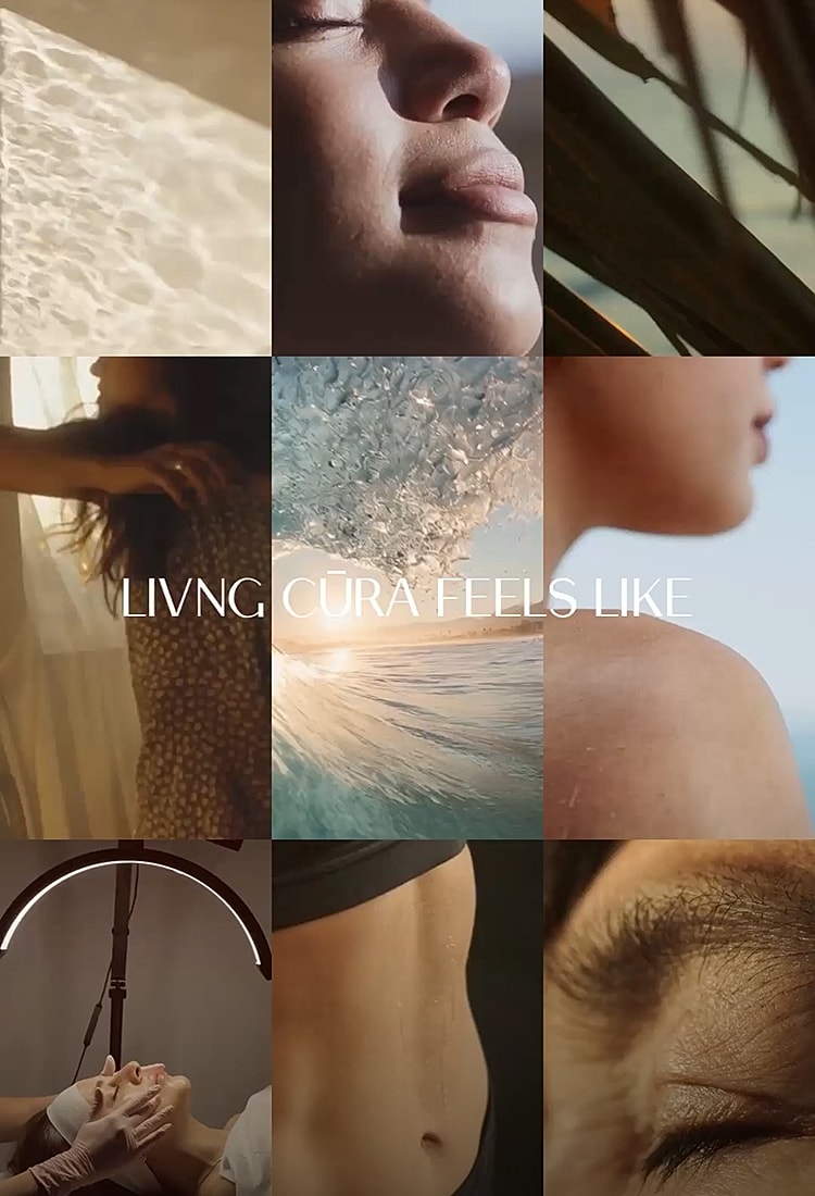 Collage of wellness and relaxation imagery.